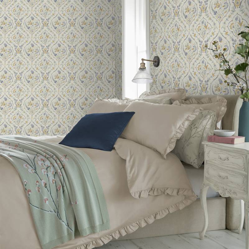 LAURA ASHLEY Vliestapete "Foscot Damask" Barock glatt 10mx52cm (ca. 5m2) von Laura Ashley
