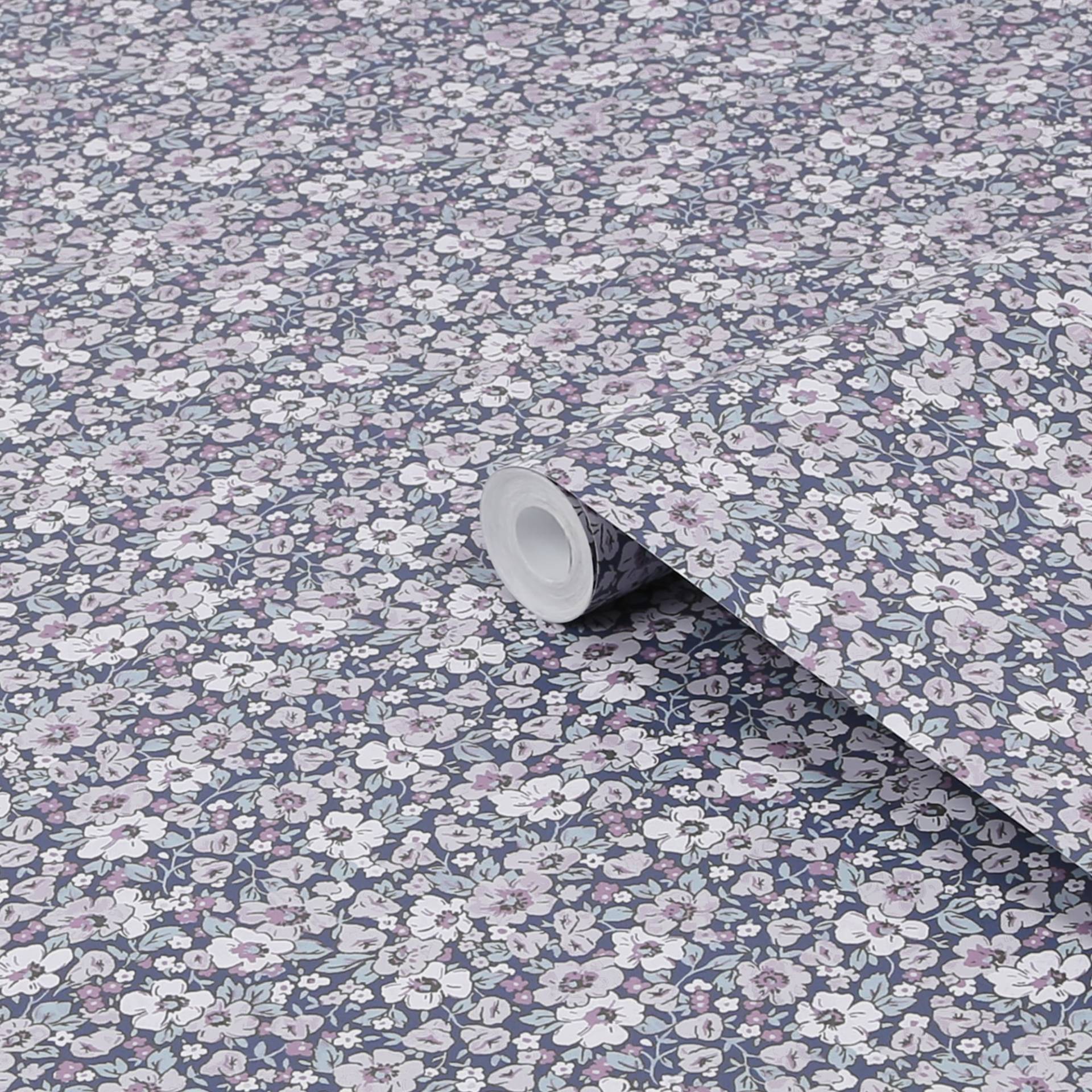 LAURA ASHLEY Vliestapete "Libby Purple" floral texturiert 10mx52cm von Laura Ashley