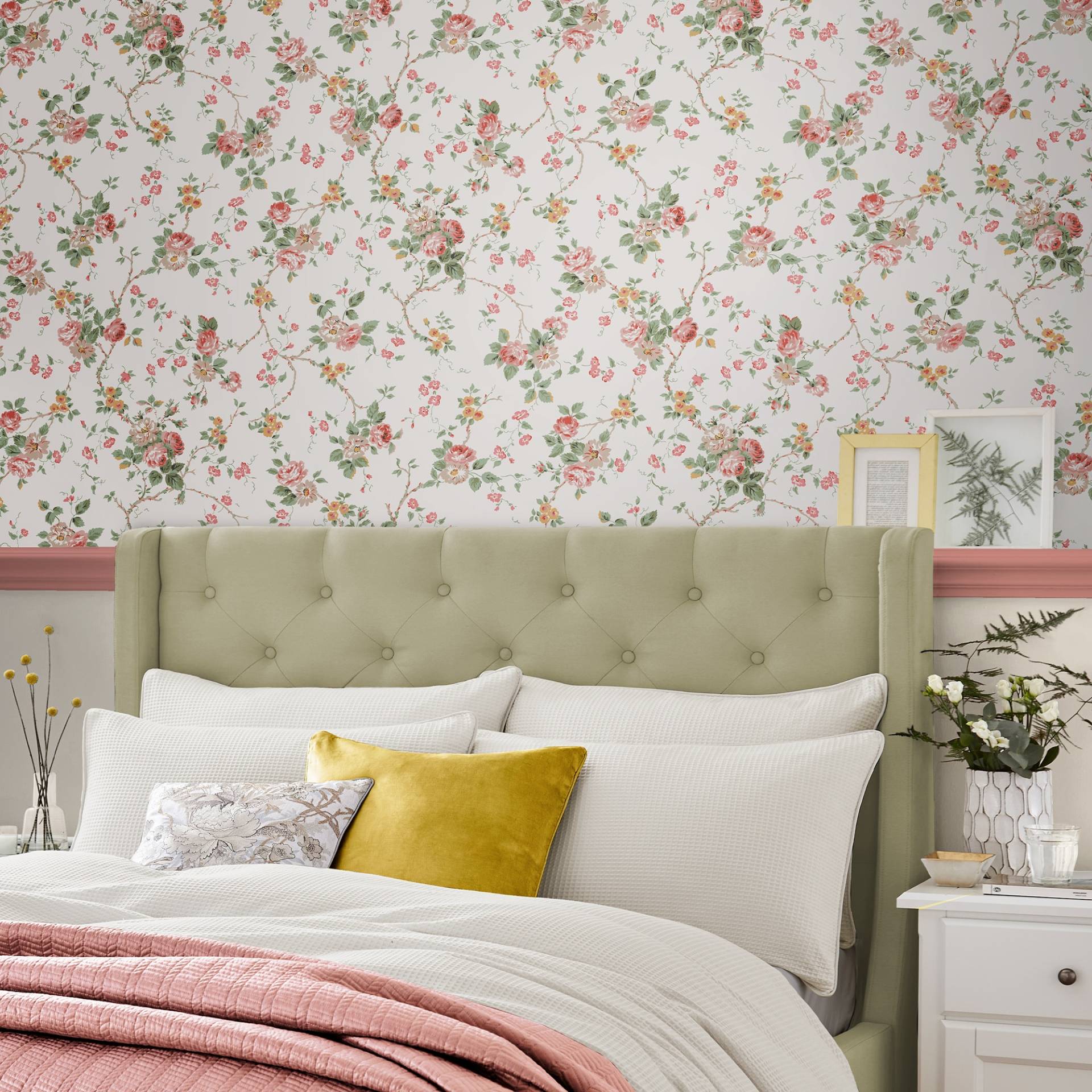 LAURA ASHLEY Vliestapete "Mountney Garden" geblümt glatt 10mx52cm (ca. 5m2) von Laura Ashley