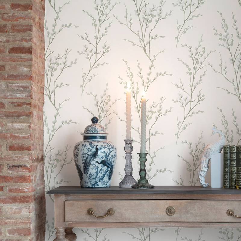 LAURA ASHLEY Vliestapete "PUSSY WILLOW" floral glatt Design Tapeten von Laura Ashley