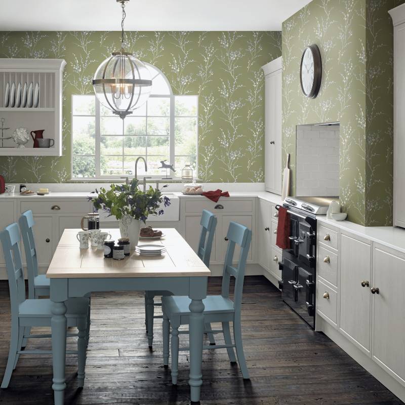 LAURA ASHLEY Vliestapete "Pussy Willow" geblümt glatt 10mx52cm (ca. 5m2) von Laura Ashley