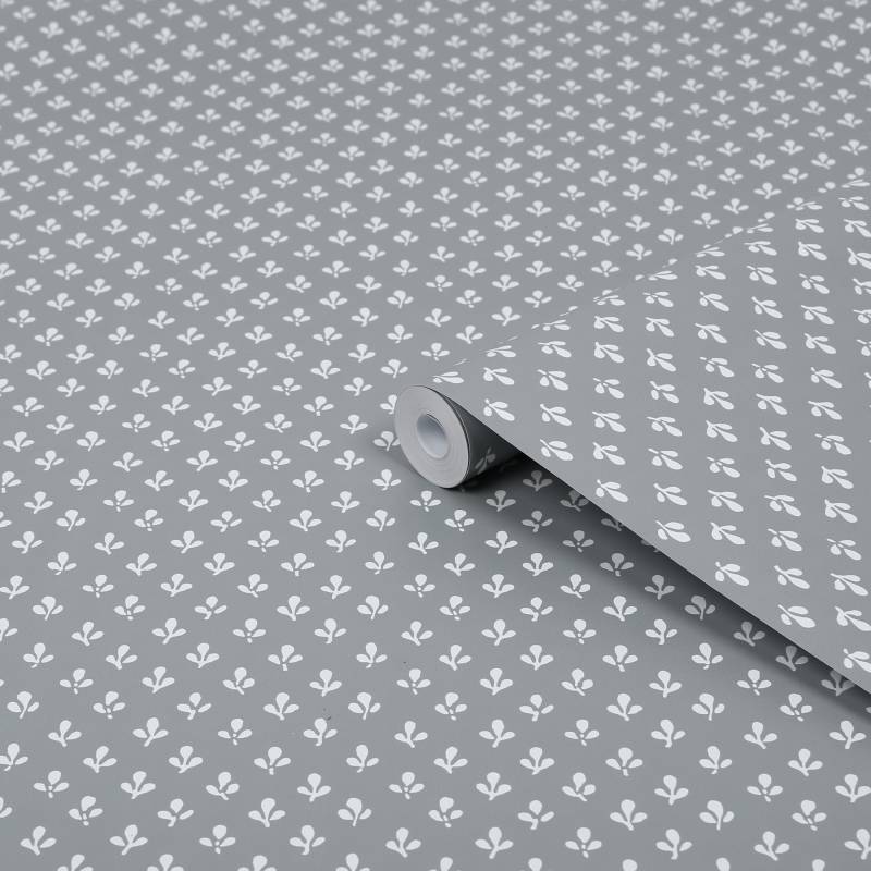 LAURA ASHLEY Vliestapete "Trefoil Slate Grey" floral texturiert 10mx52cm von Laura Ashley