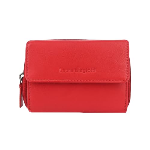 Laura Biagiotti Damen Geldbörse aus Echtem Leder, Buntes Innenfutter, Geräumig mit Geschenkbox von Laura Biagiotti
