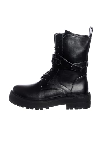 Laura Biagiotti Damenstiefel 8281 chelsea stiefel biker amphibischen leder schwarz, Schwarz , 38 EU von Laura Biagiotti