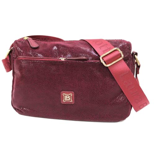 Laura Biagiotti Damentasche Schulter Schultergurt aus Stoff individuell verstellbar Schulterriemen rechteckig Linie Tapiro LB24W-100-24 Abmessungen 29X19X11, Bordo' von Laura Biagiotti