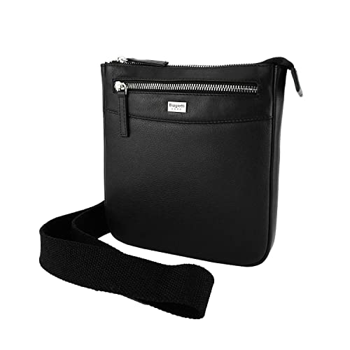 Laura Biagiotti Herren-Handtasche mit verstellbarem Schultergurt, mehrere Taschen aus echtem Leder, Schwarz Medium 417 von Laura Biagiotti