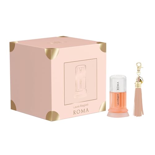 Laura Biagiotti Roma Gift Set 2 Stück – EDT Spray – Bag Charm – Perfume for Women – Fruity Floral Fragrance – Long-Lasting – With Bergamot and Vanilla von Laura Biagiotti