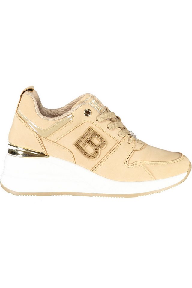 Laura Biagiotti Sneaker Bequeme beige Damensneaker mit Strass und Plateau von Laura Biagiotti