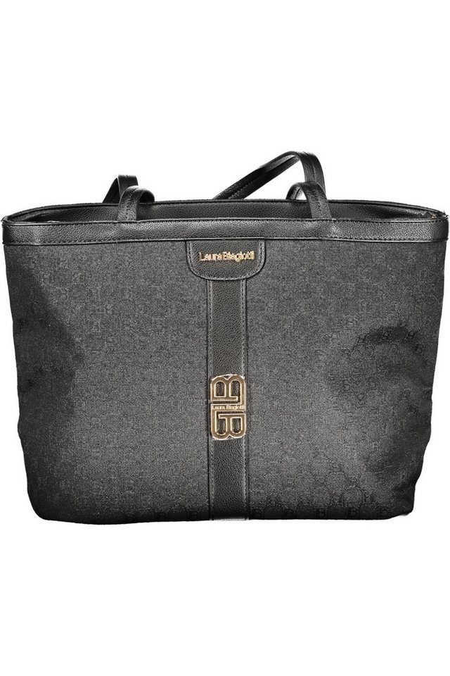 Laura Biagiotti Umhängetasche, Elegante Schwarze Schultertasche mit Kontrastdetails und Reißverschlu von Laura Biagiotti