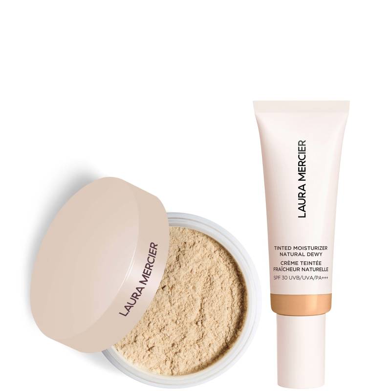 Laura Mercier Mini Translucent Loose Setting Powder Ultra Blur and Tinted Moisturiser Natural Dewy SPF 30 Duo (Various Shades) - 2W Citrine von Laura Mercier