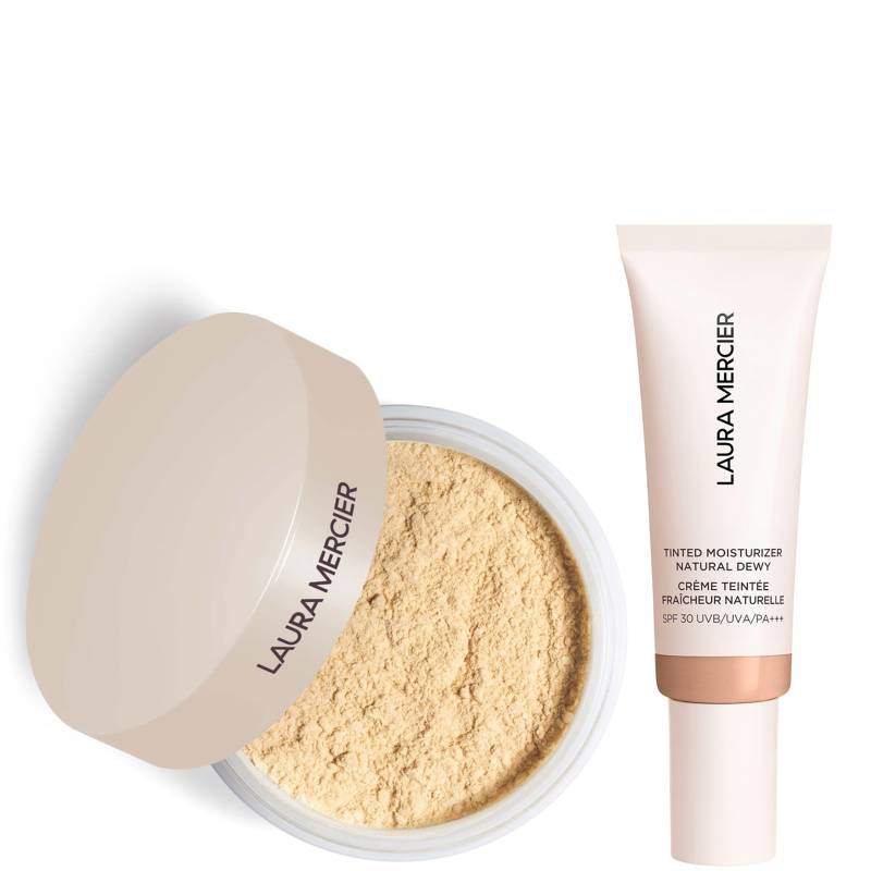 Laura Mercier Mini Translucent Loose Setting Powder Ultra Blur and Tinted Moisturiser Natural Dewy SPF 30 Duo (Various Shades) - 3C Fawn von Laura Mercier