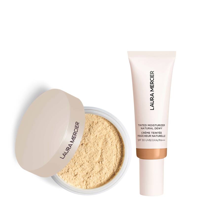 Laura Mercier Mini Translucent Loose Setting Powder Ultra Blur and Tinted Moisturiser Natural Dewy SPF 30 Duo (Various Shades) - 4C Hazel von Laura Mercier