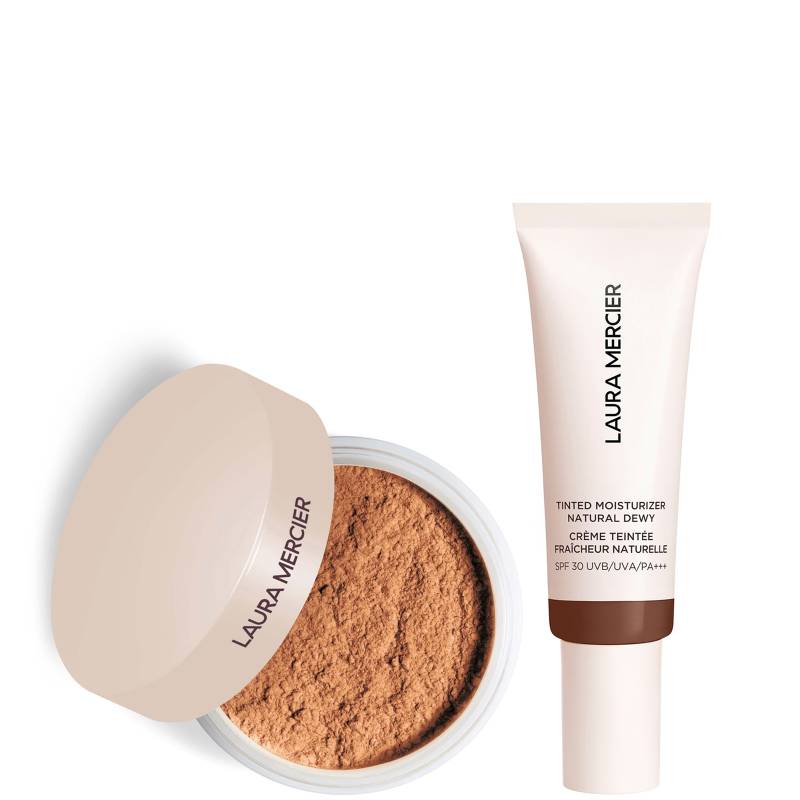 Laura Mercier Mini Translucent Loose Setting Powder Ultra Blur and Tinted Moisturiser Natural Dewy SPF 30 Duo (Various Shades) - 7C Sable von Laura Mercier
