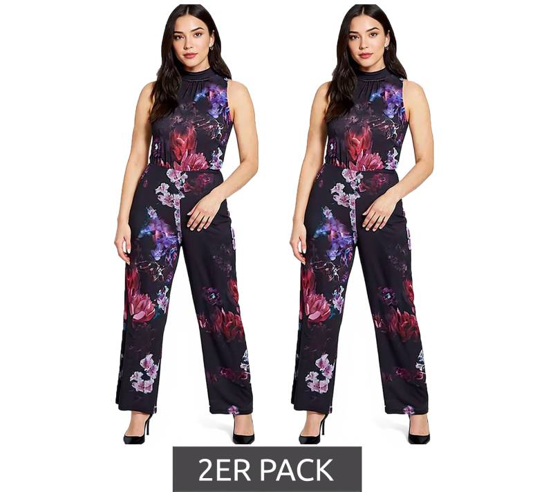 2er Sparpack Laura Scott Overall extravaganter Damen Jumpsuit mit weitem Bein Silvester Einteiler 91219353 Schwarz von Laura Scott