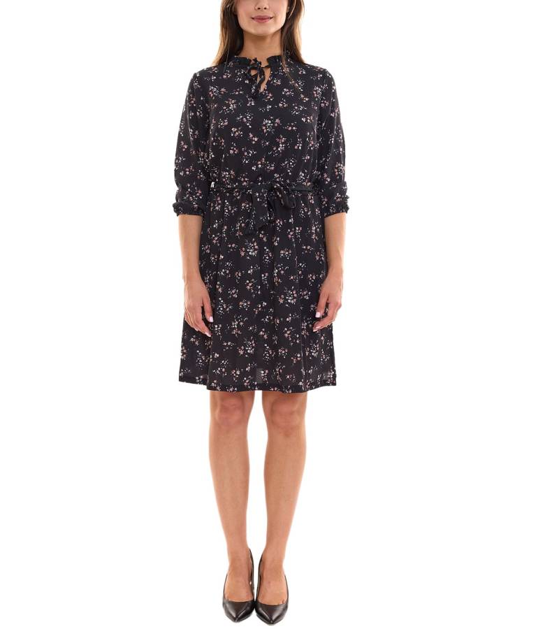 Laura Scott Bubblecrepe Kleid Damen Mini-Kleid mit Allover Blumen-Print Chiffon-Kleid 12329967 Schwarz/Bunt von Laura Scott