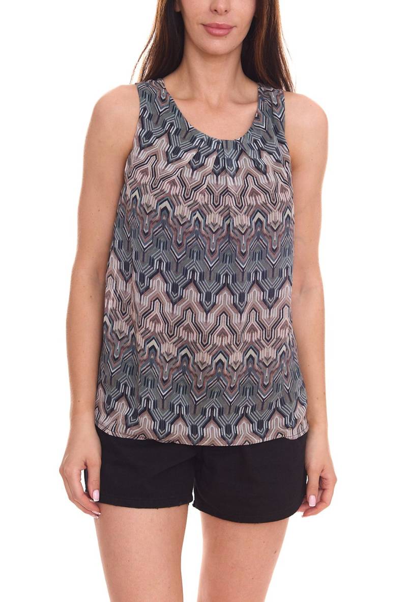 Laura Scott Damen Sommer-Top ärmelloses Shirt mit Allover-Print 34312265 Grün/Braun von Laura Scott