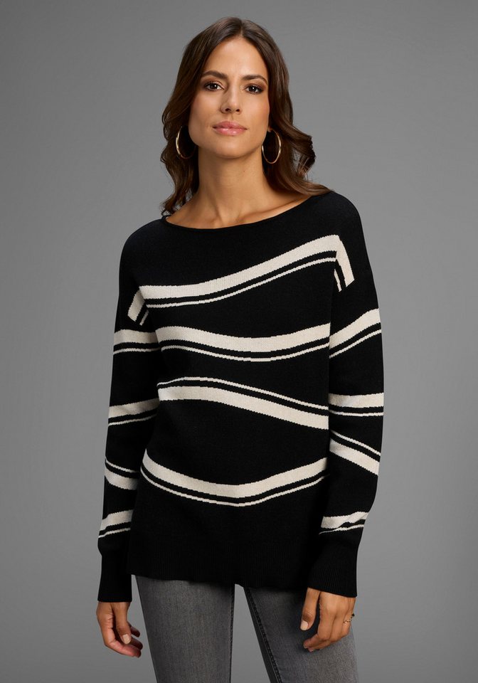 Laura Scott Strickpullover Feinstrickpullover mit schönem Streifenmuster von Laura Scott