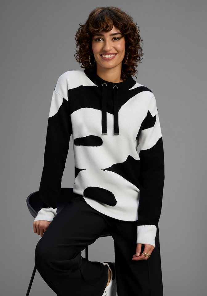 Laura Scott Jacquardpullover kuscheliger Winterstrick mit Muster und Bindebändern - NEUE KOLLEKTION von Laura Scott