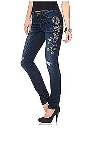 Laura Scott Jeans mit Prints Damen Darkblue Used Gr. 36 von Laura Scott