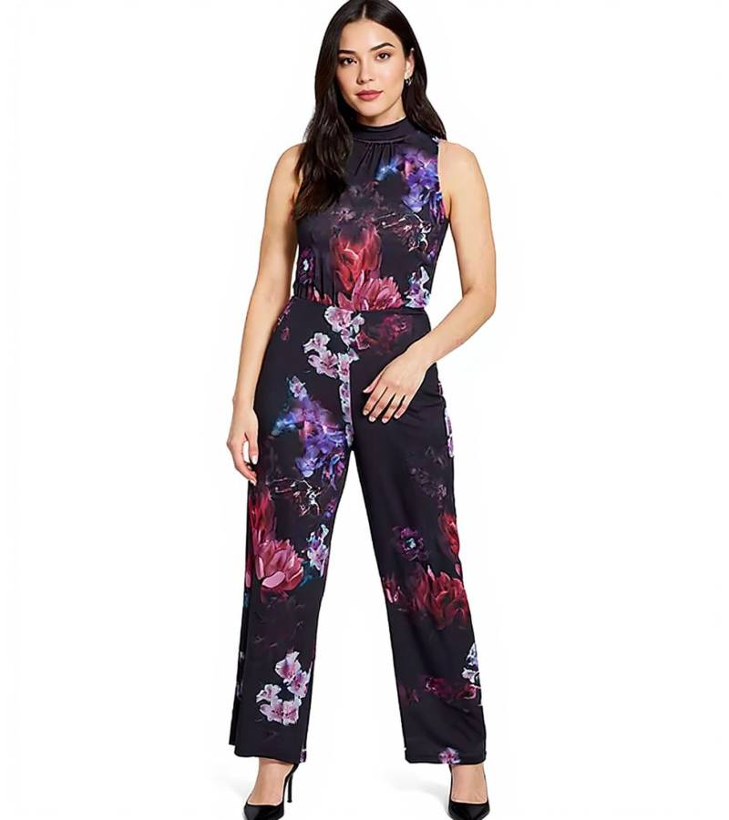 Laura Scott Overall extravaganter Damen Jumpsuit mit weitem Bein Silvester Einteiler 91219353 Schwarz von Laura Scott