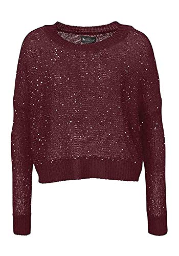 Laura Scott Pullover in Kurzform Damen Bordeaux Gr. 44/46 von Laura Scott