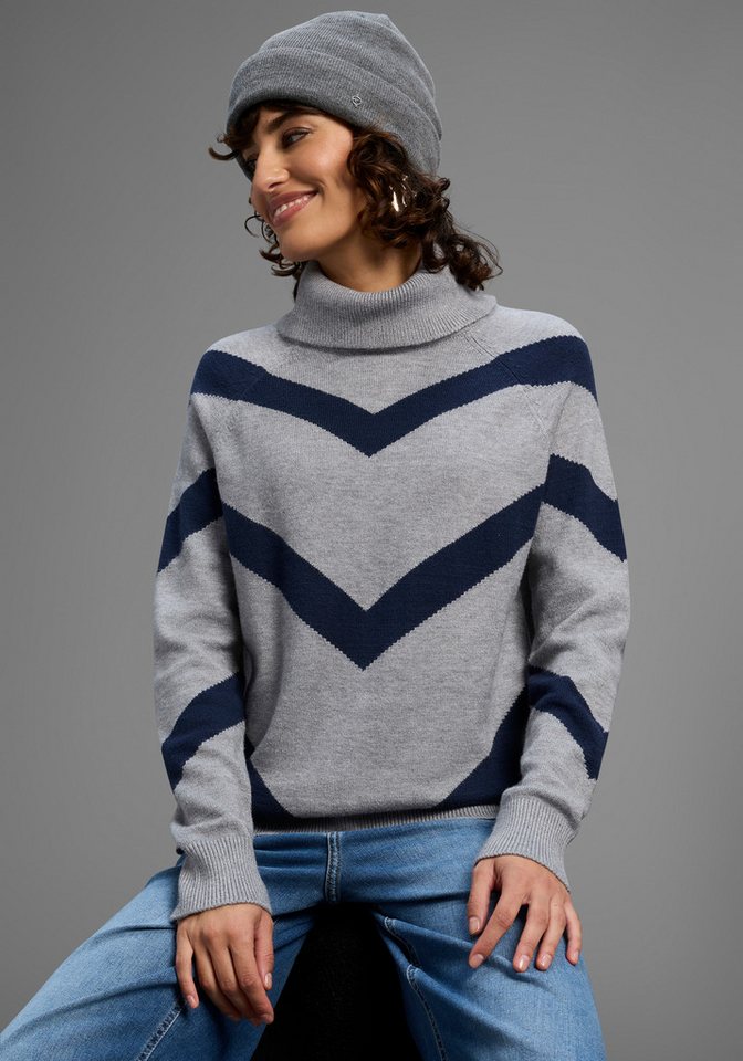 Laura Scott Rollkragenpullover mit lässigem Streifenmuster - NEUE KOLLEKTION von Laura Scott