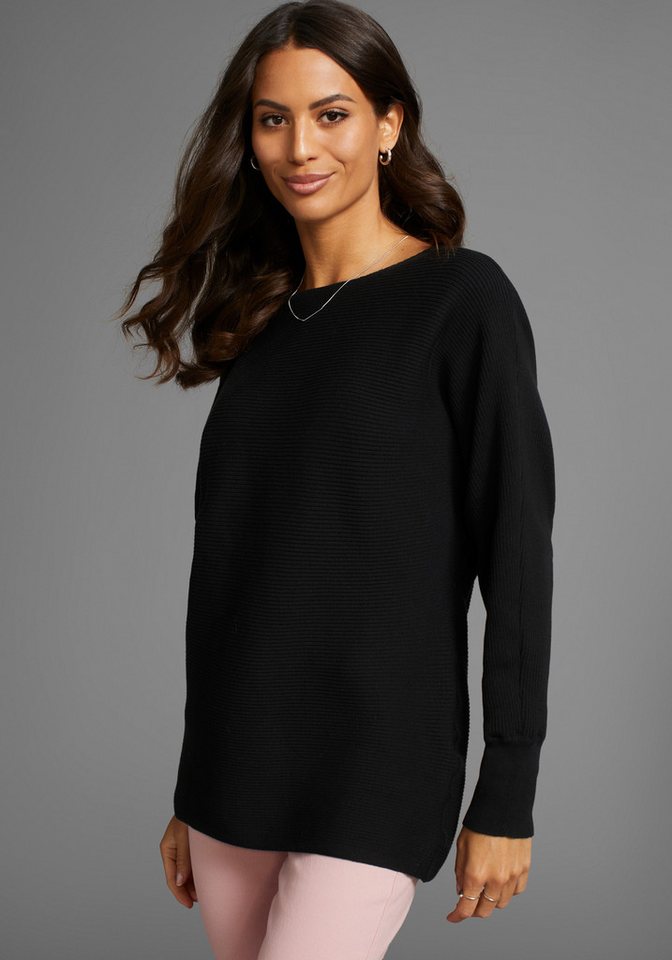 Laura Scott Rundhalspullover in oversized Form mit Rippstruktur von Laura Scott