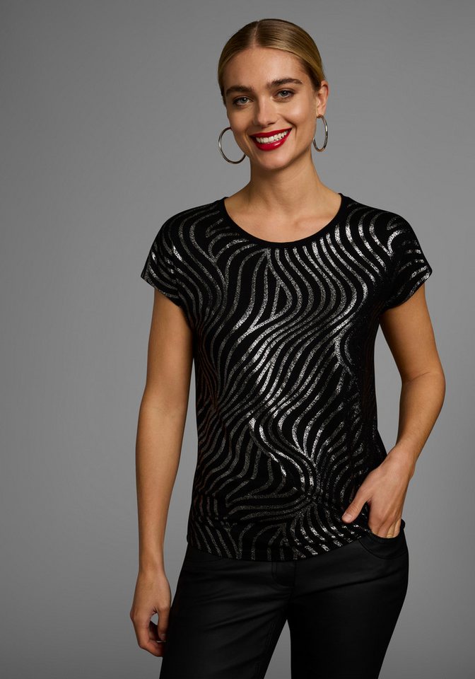 Laura Scott Rundhalsshirt Kurzarm, figurumspielend, aus elastischem Single Jersey von Laura Scott