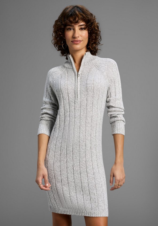 Laura Scott Strickkleid mit Troyer-Ausschnitt in Rippstrick - NEUE KOLLEKTION von Laura Scott