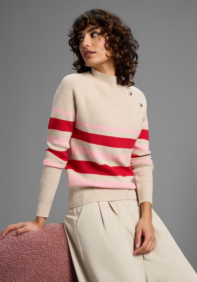Laura Scott Strickpullover in trendy Streifendesign mit Zierknöpfen - NEUE KOLLEKTION von Laura Scott