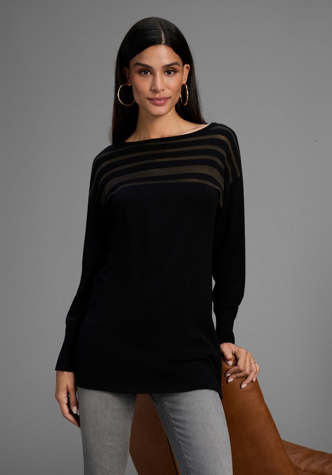 Laura Scott Strickpullover mit Meshstreifen - NEUE KOLLEKTION von Laura Scott