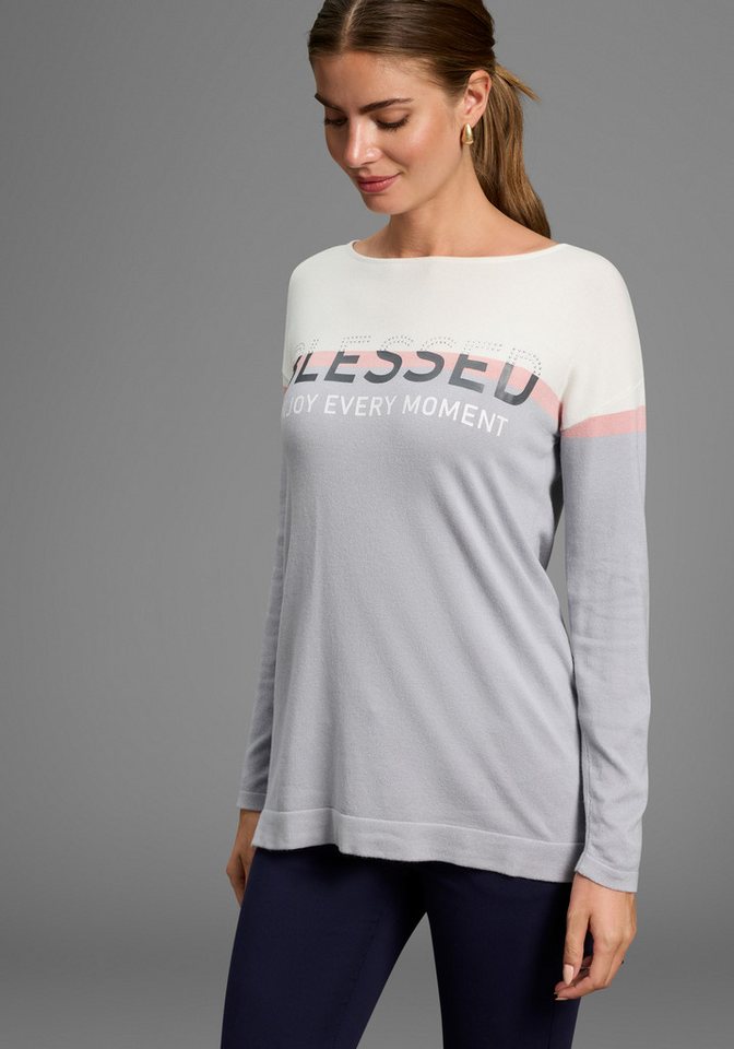Laura Scott Strickpullover mit dezent glitzerndem Print - NEUE KOLLEKTION von Laura Scott