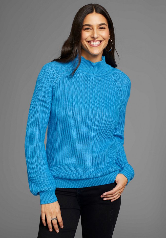 Laura Scott Strickpullover aus Grobstrick mit Stehkragen von Laura Scott