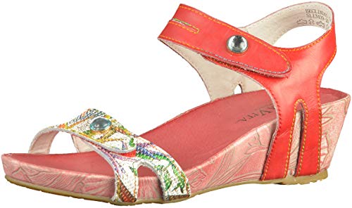 LAURA VITA Damen BECLINDAO 029 Peeptoe Sandalen, Rot (Rouge Rouge) von Laura Vita
