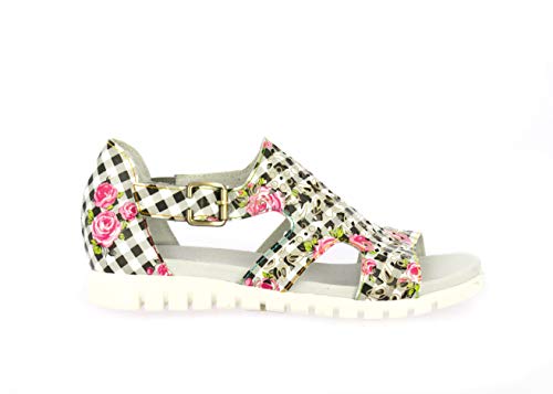 LAURA VITA Damen DOCBBYO 019 Peeptoe Sandalen, Schwarz (Noir Noir) von Laura Vita