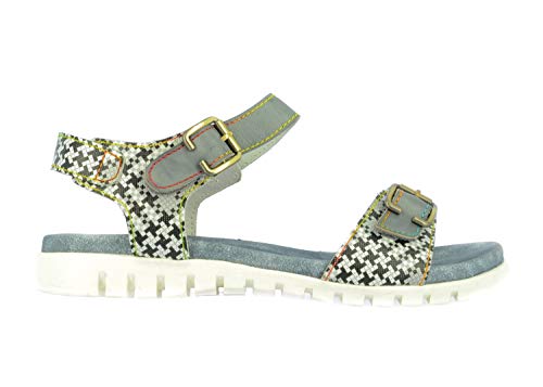 LAURA VITA Damen DOCBBYO 0391 Peeptoe Sandalen, Grau (Gris Gris) von Laura Vita