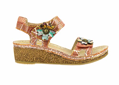 LAURA VITA Damen FACRAHO 01 Peeptoe Sandalen, Braun (Camel Camel) von Laura Vita