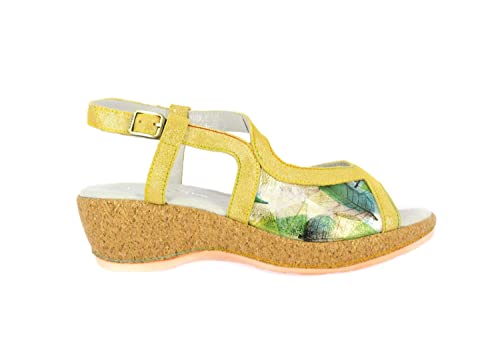 LAURA VITA Damen FACRDOTO 05 Peeptoe Sandalen, Gelb (Jaune Jaune) von Laura Vita