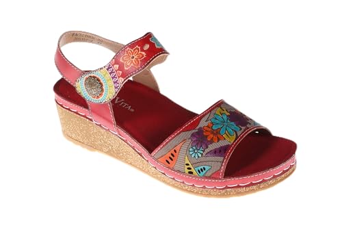 LAURA VITA Damen FACSCINEO 02 Peeptoe Sandalen, Rot (Rouge Rouge) von Laura Vita