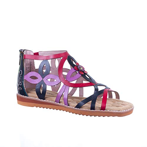 LAURA VITA Damen FECLICIEO 07 Peeptoe Sandalen, Schwarz (Noir Noir) von Laura Vita
