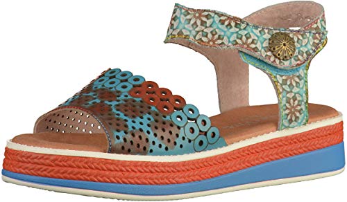 LAURA VITA Damen FOCUGERESO 01 Peeptoe Sandalen, Braun (Café Café) von Laura Vita