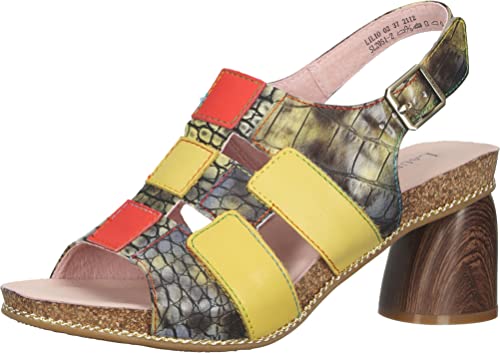 LAURA VITA Damen LILIO 02 Sandal, Yellow, 38 EU von Laura Vita