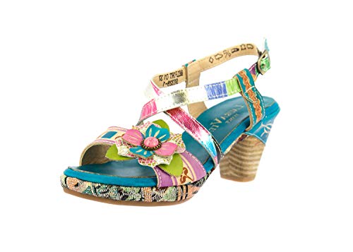 LAURA VITA Mädchen BECLFORTO 01 Peeptoe Sandalen, Türkis (Turquoise Turquoise) von Laura Vita