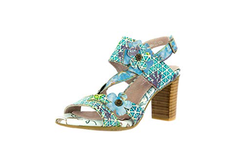 LAURA VITA Mädchen FACNNYO 02 Peeptoe Sandalen, Blau (Bleu Bleu) von Laura Vita