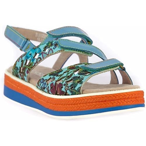 Laura Vita Damen FOCUGERESO 02 Peeptoe Sandalen, Blau (Bleu Bleu), 41 EU von Laura Vita