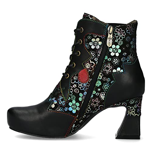 Laura Vita Damen Stiefeletten Schuhe Magalieo Glitzerdetails Leder-/Textilkombination Elegant Freizeit geblümt von Laura Vita