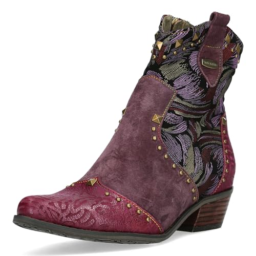 Laura Vita Damen Stiefelette gemusterter Cowboy Boot mit Nieten Hicnio 20, Größe:40 EU, Farbe:Violett Laura Vita Damen Stiefelette gemusterter Cowboy Boot mit Nieten Hicnio 20, Größe:40 EU, Farbe:Violett von Laura Vita