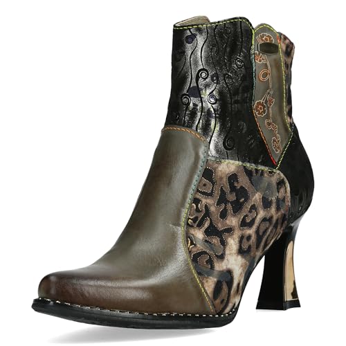 Laura Vita Damen Stiefelette mit Metallic Glanz und Leopardenmuster Oanelo 09, Größe:39 EU, Farbe:Grau Laura Vita Damen Stiefelette mit Metallic Glanz und Leopardenmuster Oanelo 09, Größe:39 EU, Farbe:Grau von Laura Vita