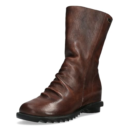 Laura Vita Damen Stiefelette slouchy Leder Boot geraffter Halbschaft Cyrielle 10, Größe:37 EU, Farbe:Schwarz von Laura Vita