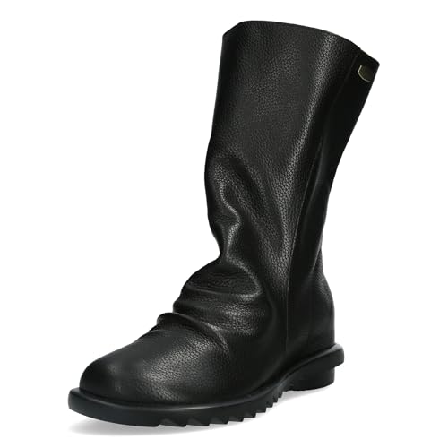 Laura Vita Damen Stiefelette slouchy Leder Boot geraffter Halbschaft Cyrielle 10, Größe:38 EU, Farbe:Schwarz von Laura Vita